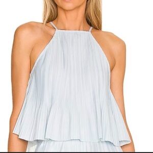 L'Academie Sky Blue Pleated Camisole